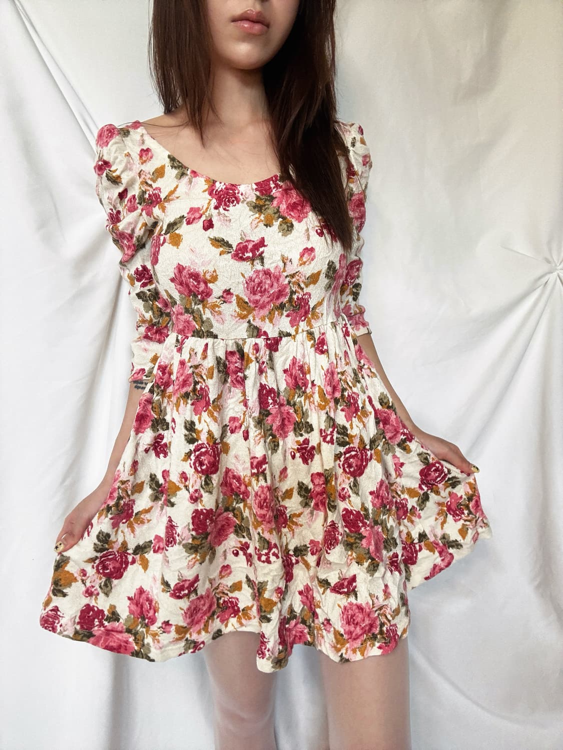 muse muse 히메카지 오네갸루 플라워 원피스 상품이미지3