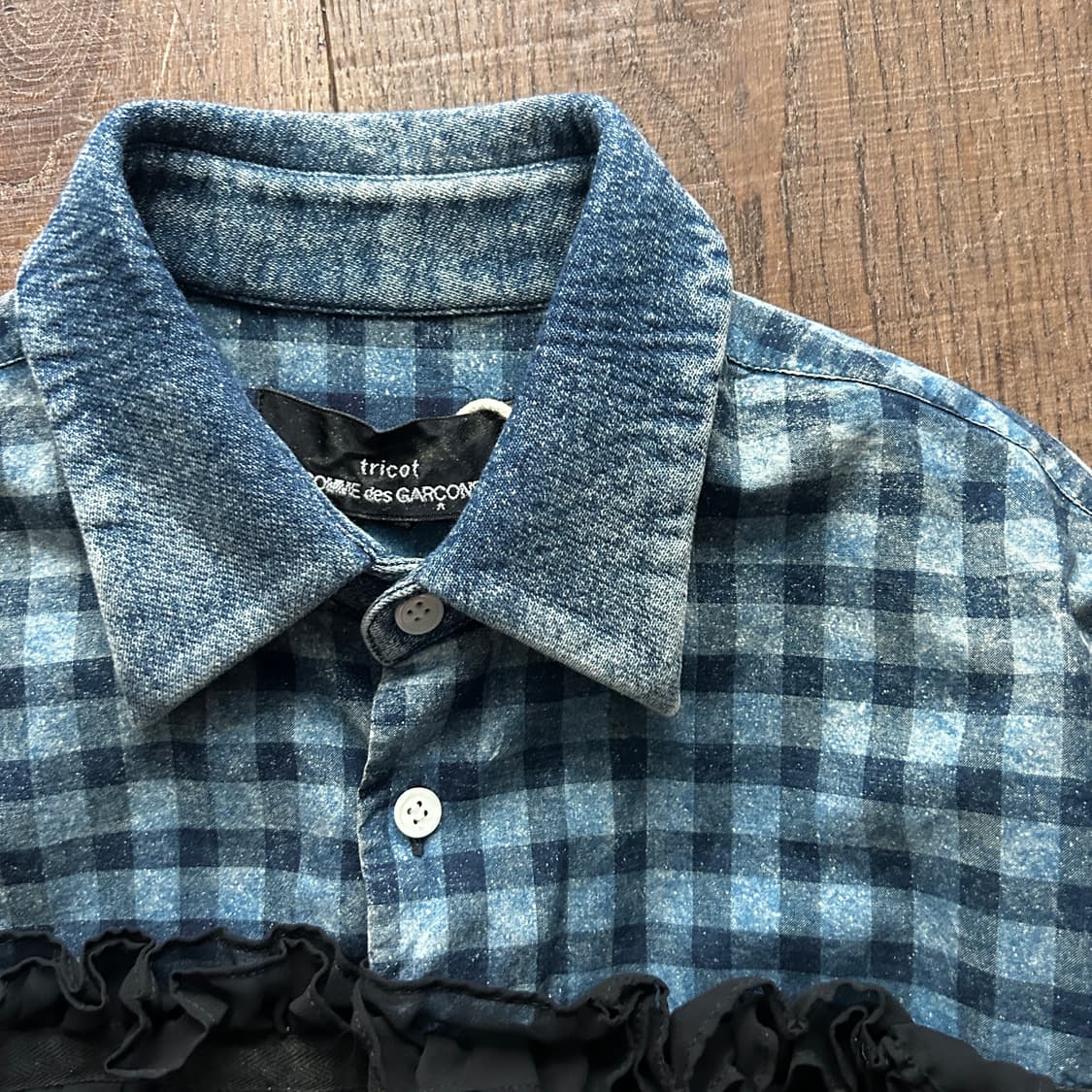 Washed Check Frill Detail Blouse 상품이미지7