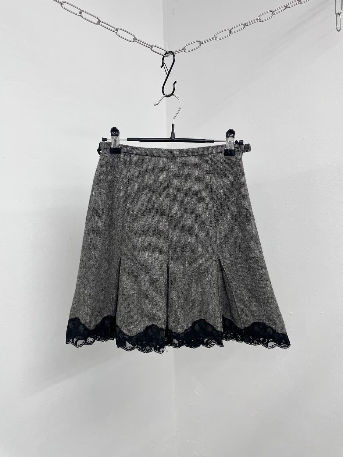 울 플리츠 레이스 스커트 상품이미지1