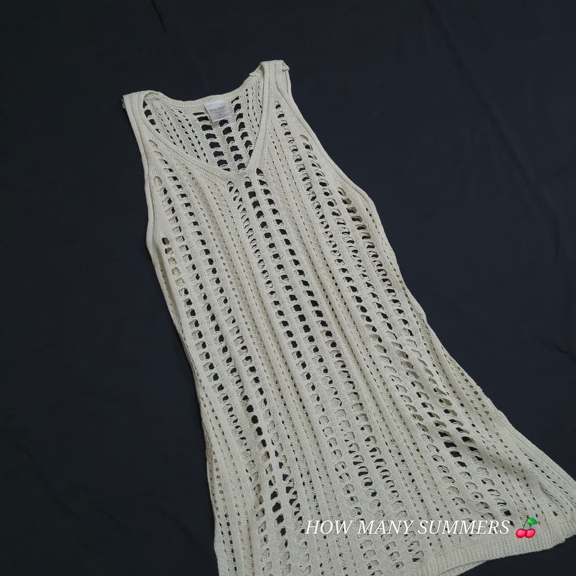 ​빈티지 크로쉐 그물 니트 펀칭 롱나시 레이어드 비치웨어 민소매 원피스 상품이미지5