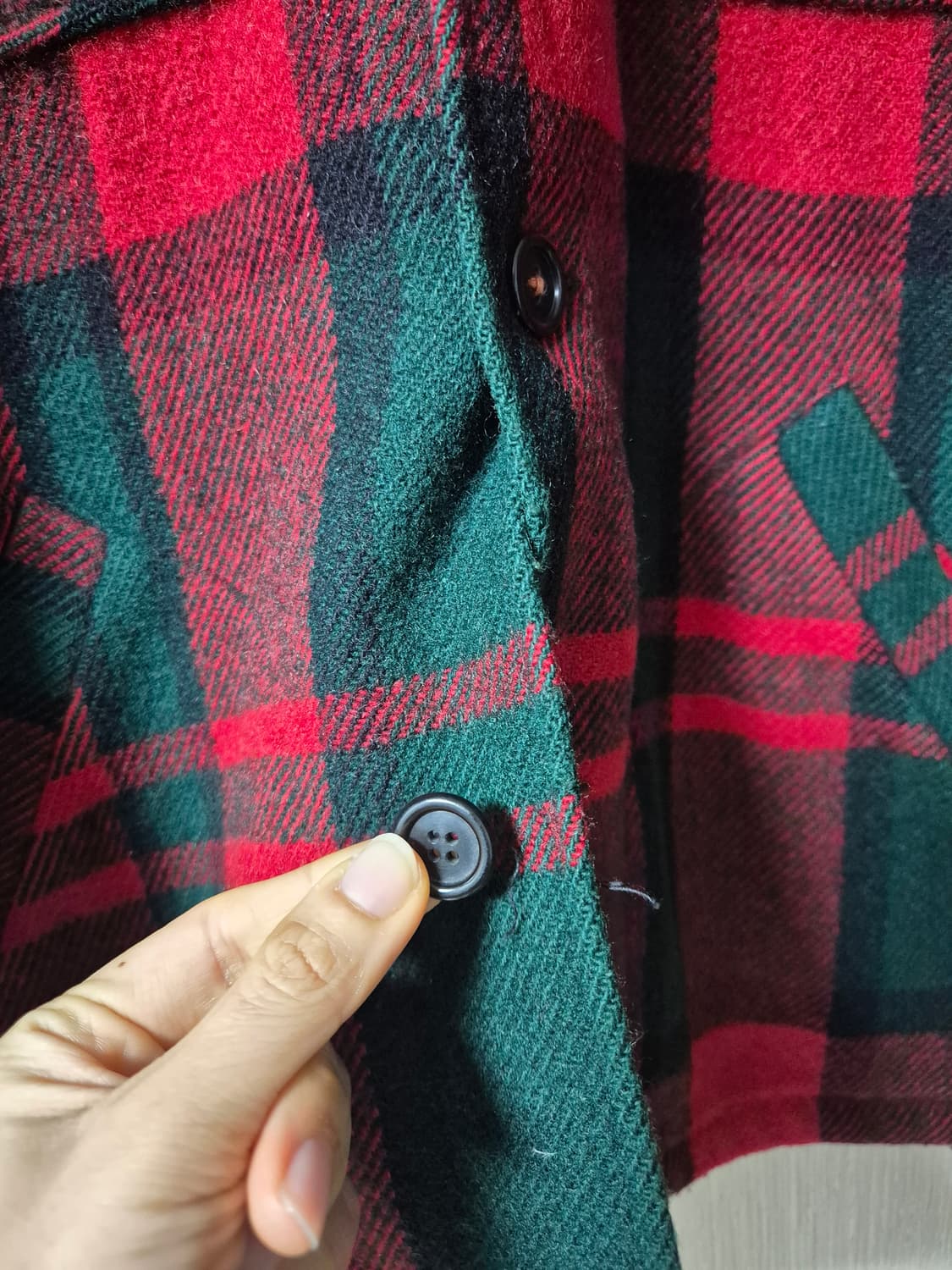 울리치 USA 멀티포켓 레드 타탄체크 울 셔츠 M 상품이미지6