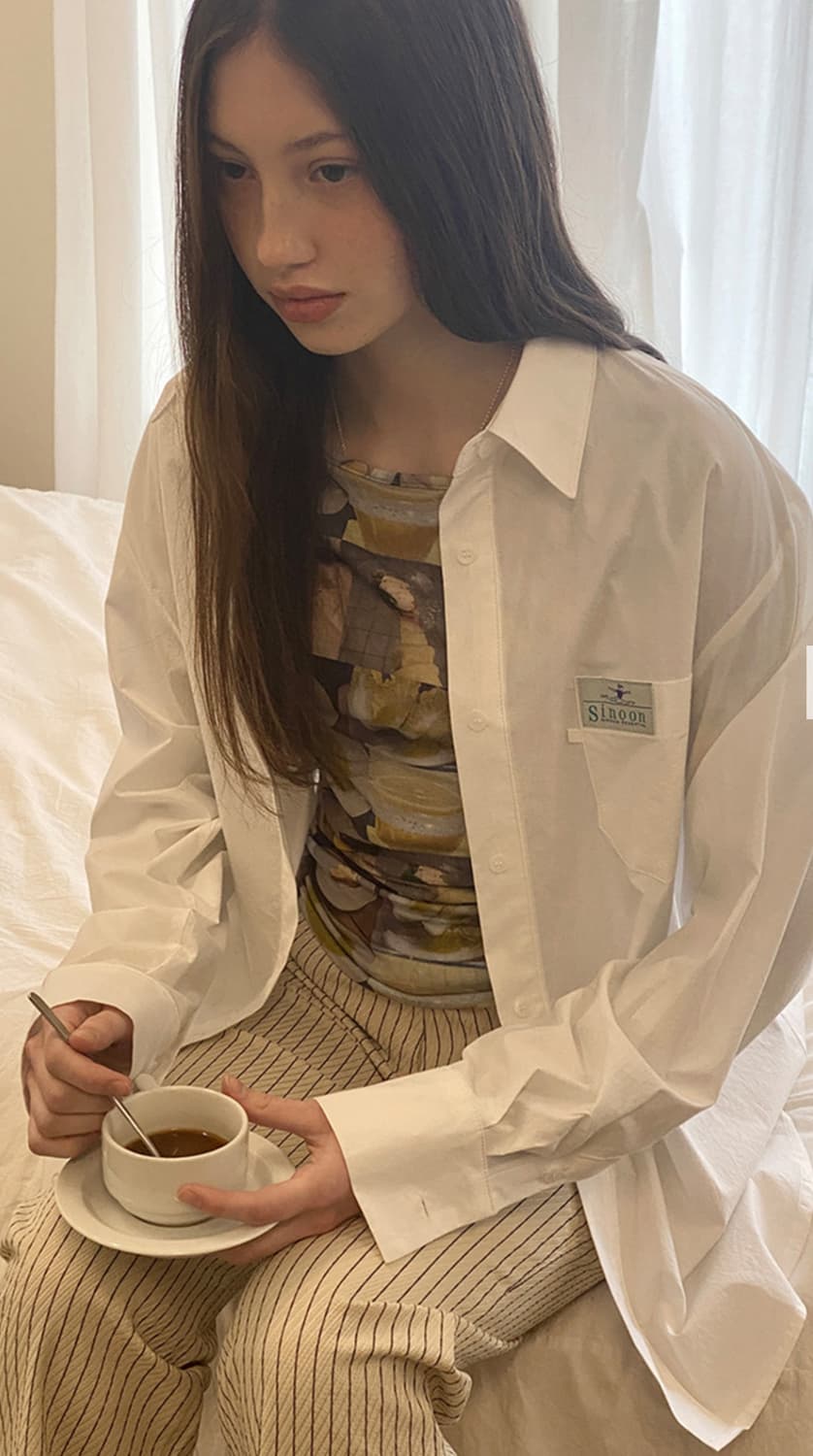 당일배송) 시눈 classic cotton shirt(white) 상품이미지3