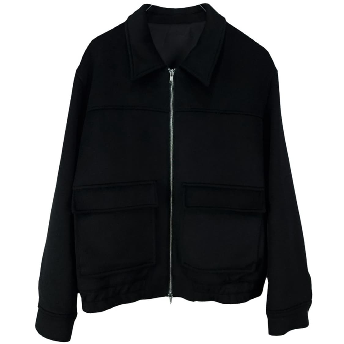 [드로우핏] 울 블랜디드 오버핏 미니멀 모직 블루종 자켓 M19225 상품이미지2