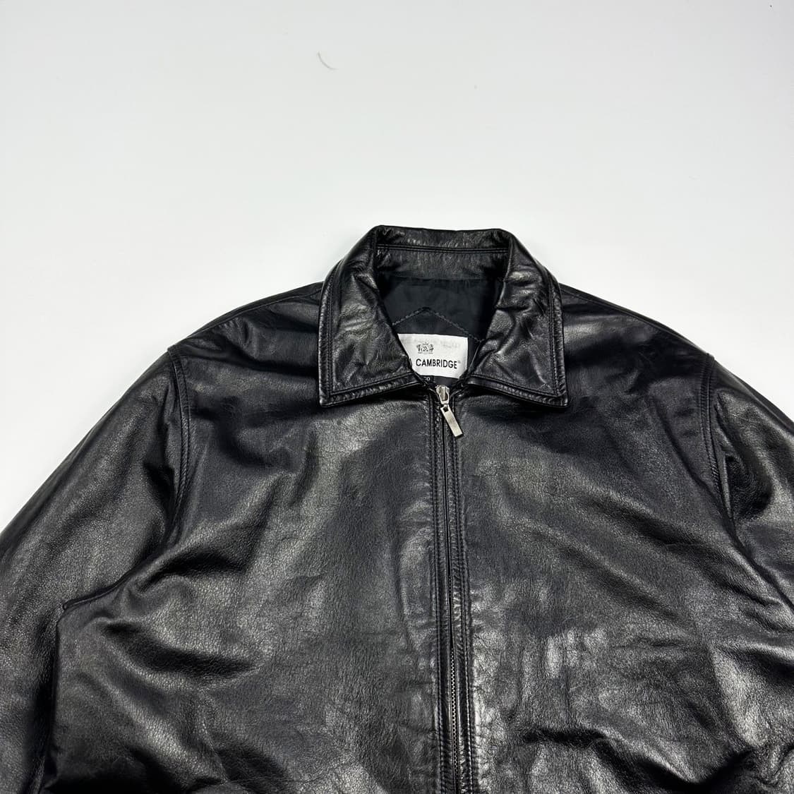 VTG 빈티지 소가죽 블랙 블루종 가죽자켓 (L) 상품이미지1