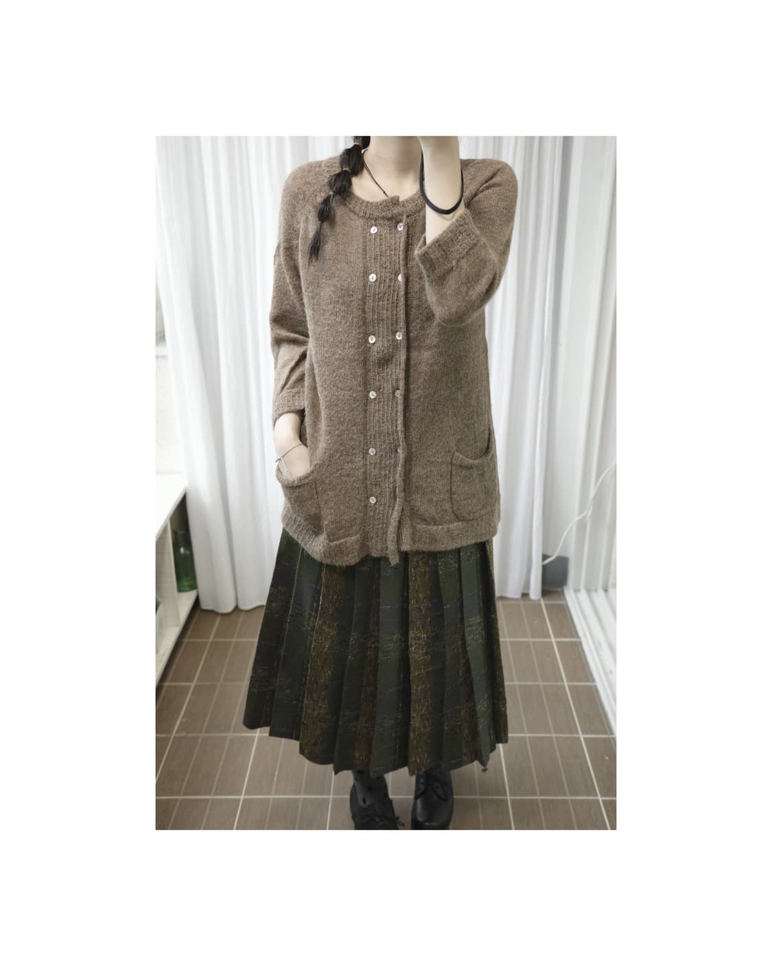 Check Pleated Skirt 상품이미지1