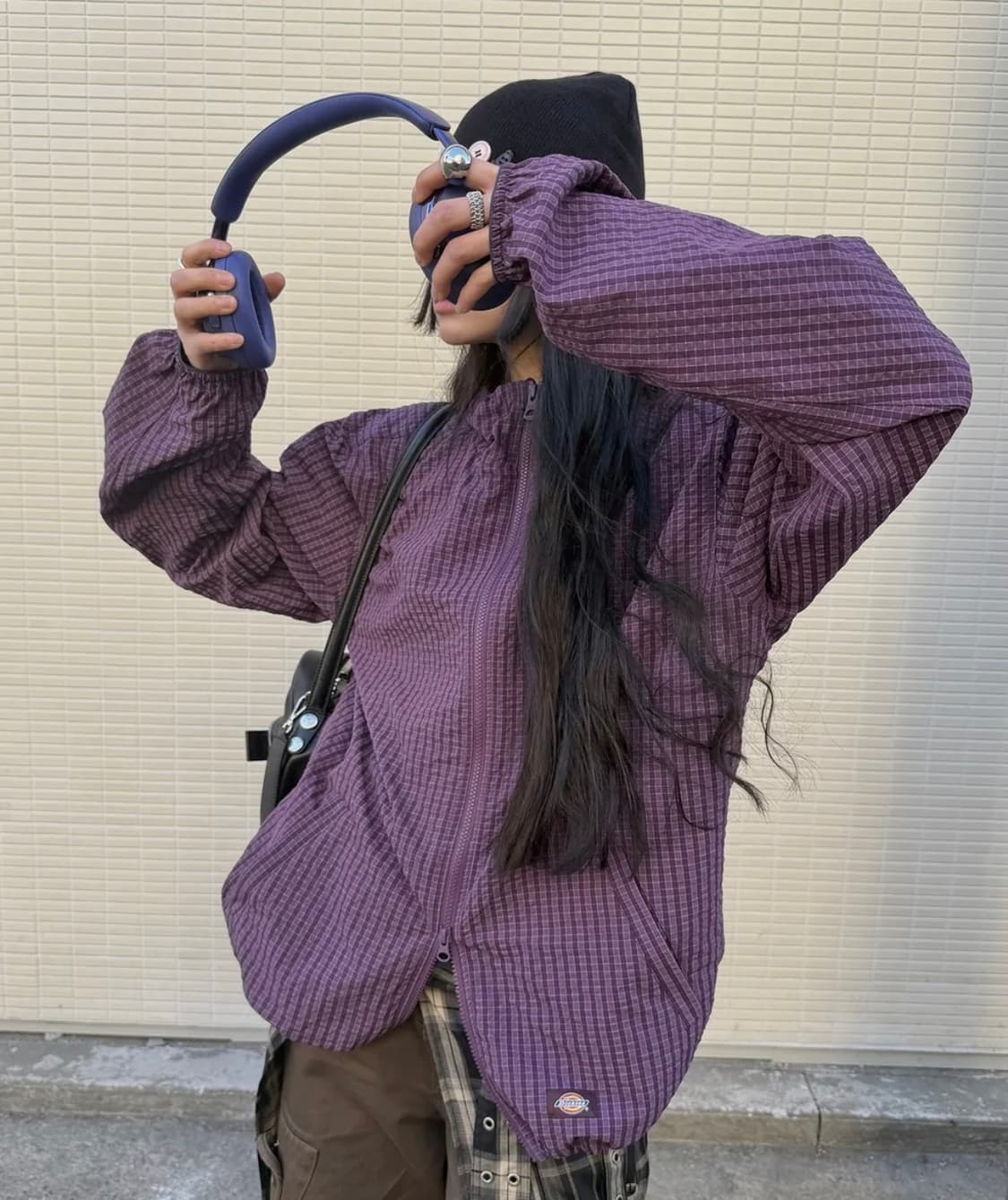 디키즈 남여공용 / 그리드 체크 라이트 윈드브레이커 상품이미지1