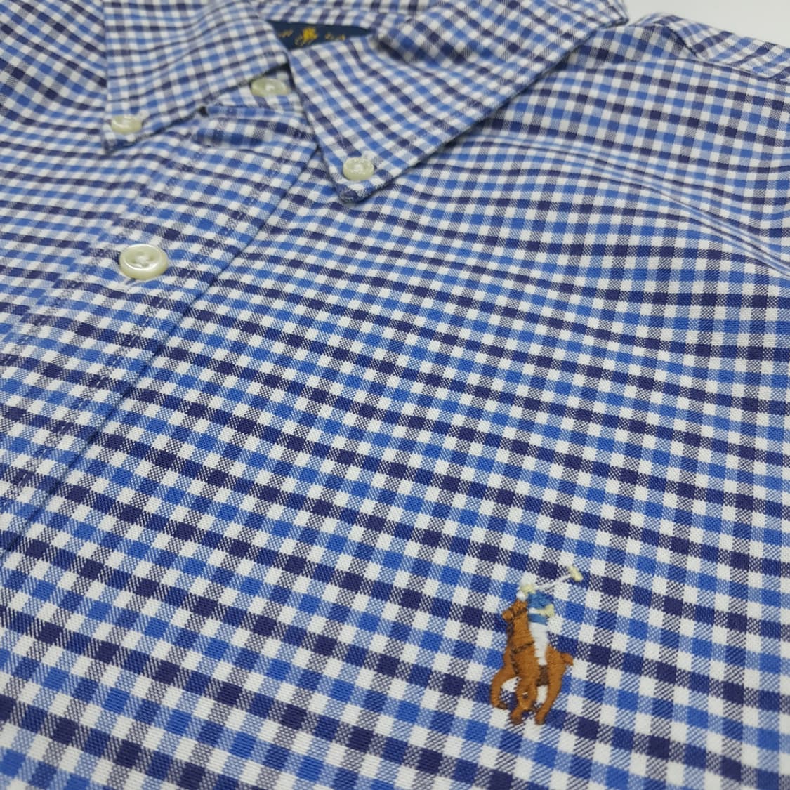 Co687 XL 폴로 랄프로렌 블루네이비 마이크로체크 긴팔 셔츠 남방 상품이미지5