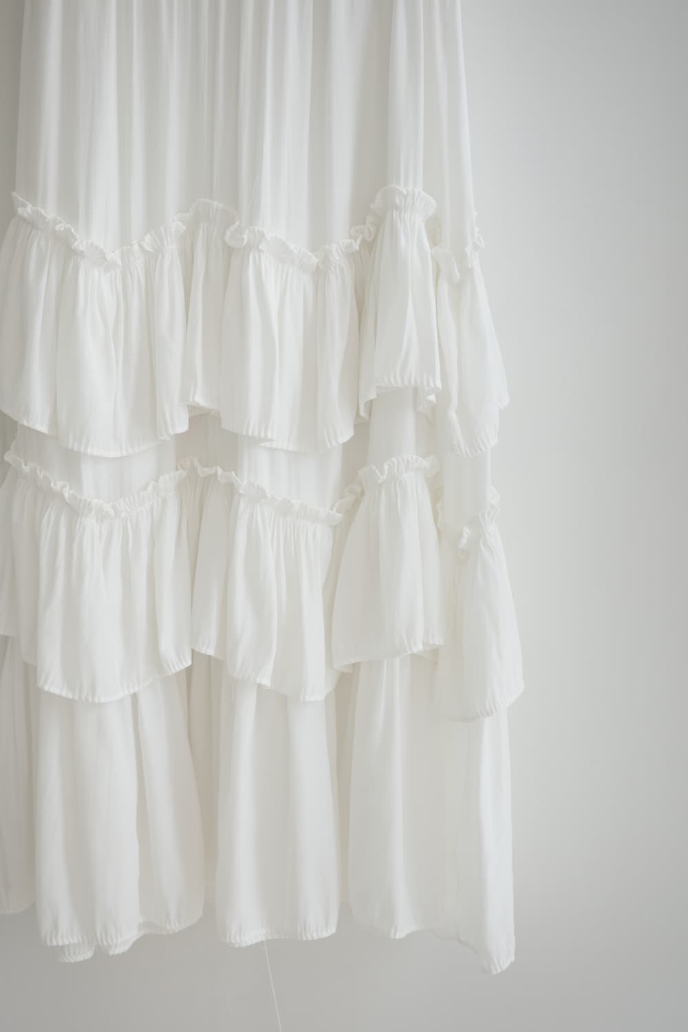 Pure white tiered ruffle layered skirt 상품이미지7