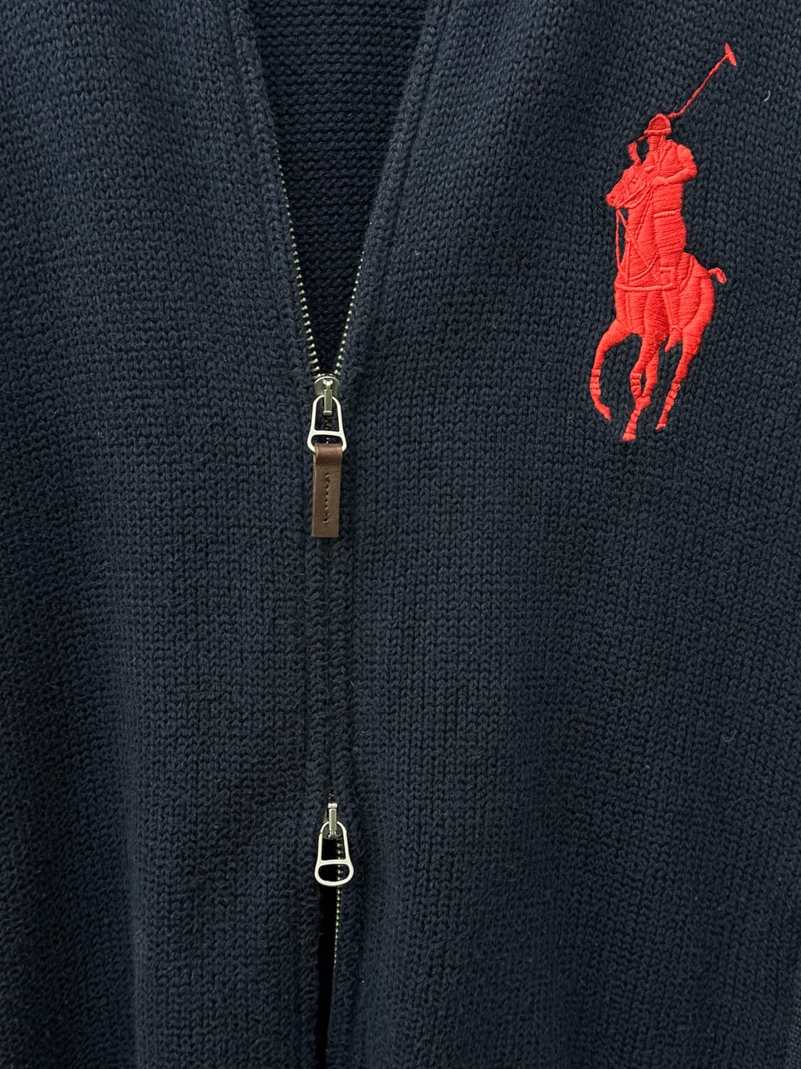 폴로 네이비 레드 빅포니 투웨이 니트 가디건 상품이미지6