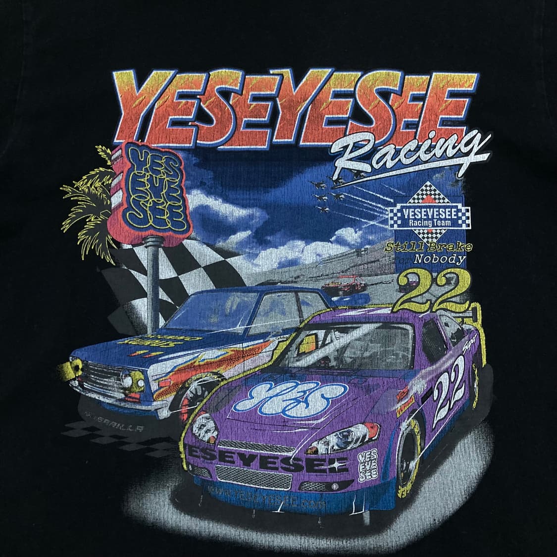 예스아이씨 레이싱 빅로고 블랙 반팔티 상품이미지2