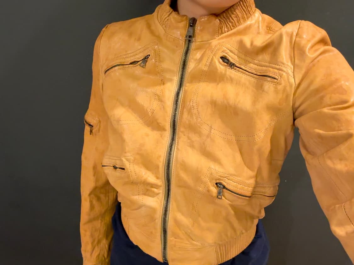 돌체앤가바나 가죽점퍼 orange 상품이미지5