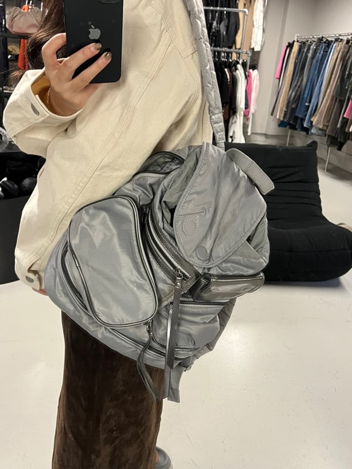 DIESEL pocket backpack gray  상품이미지1