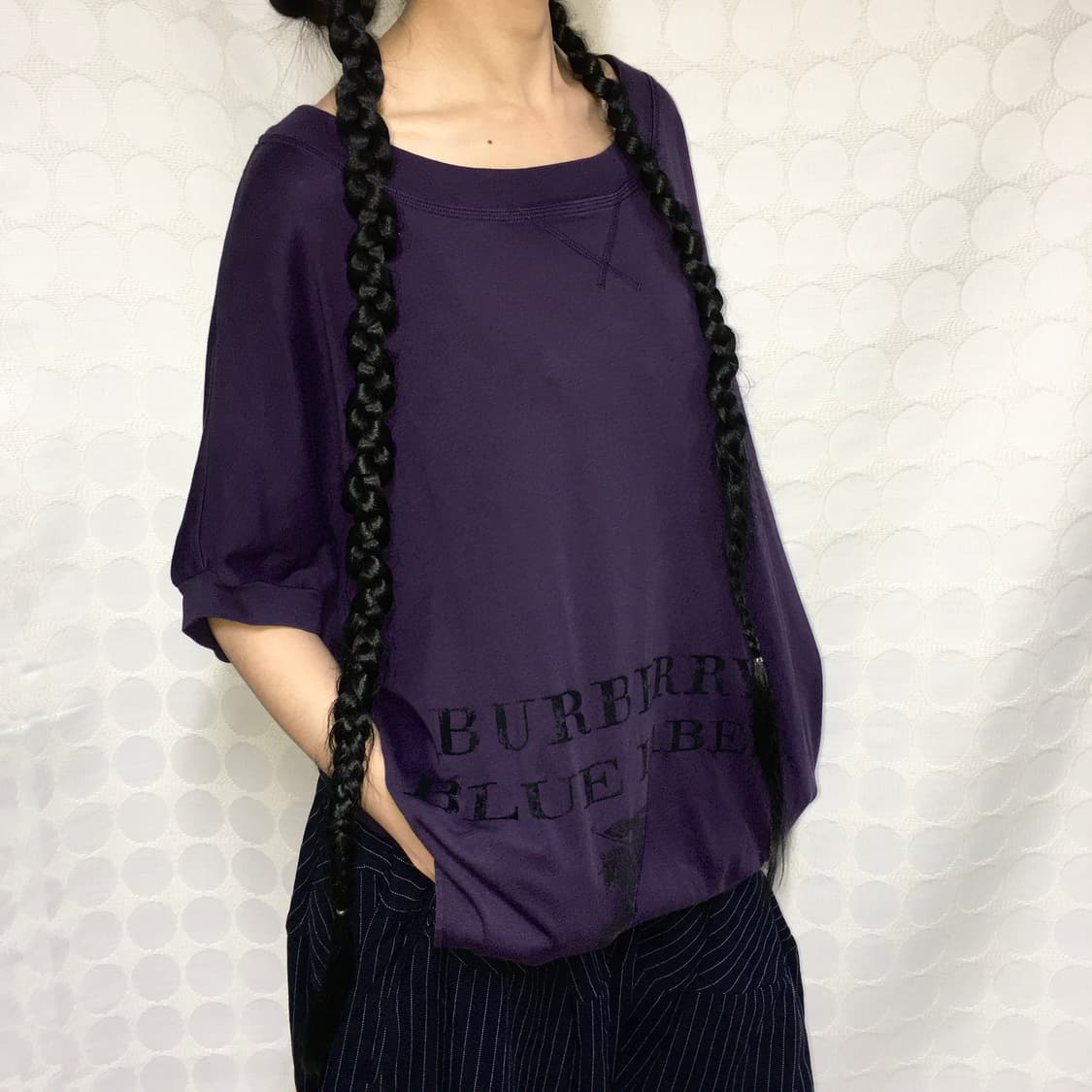 버버리 퍼플 반소매 티셔츠 상품이미지2