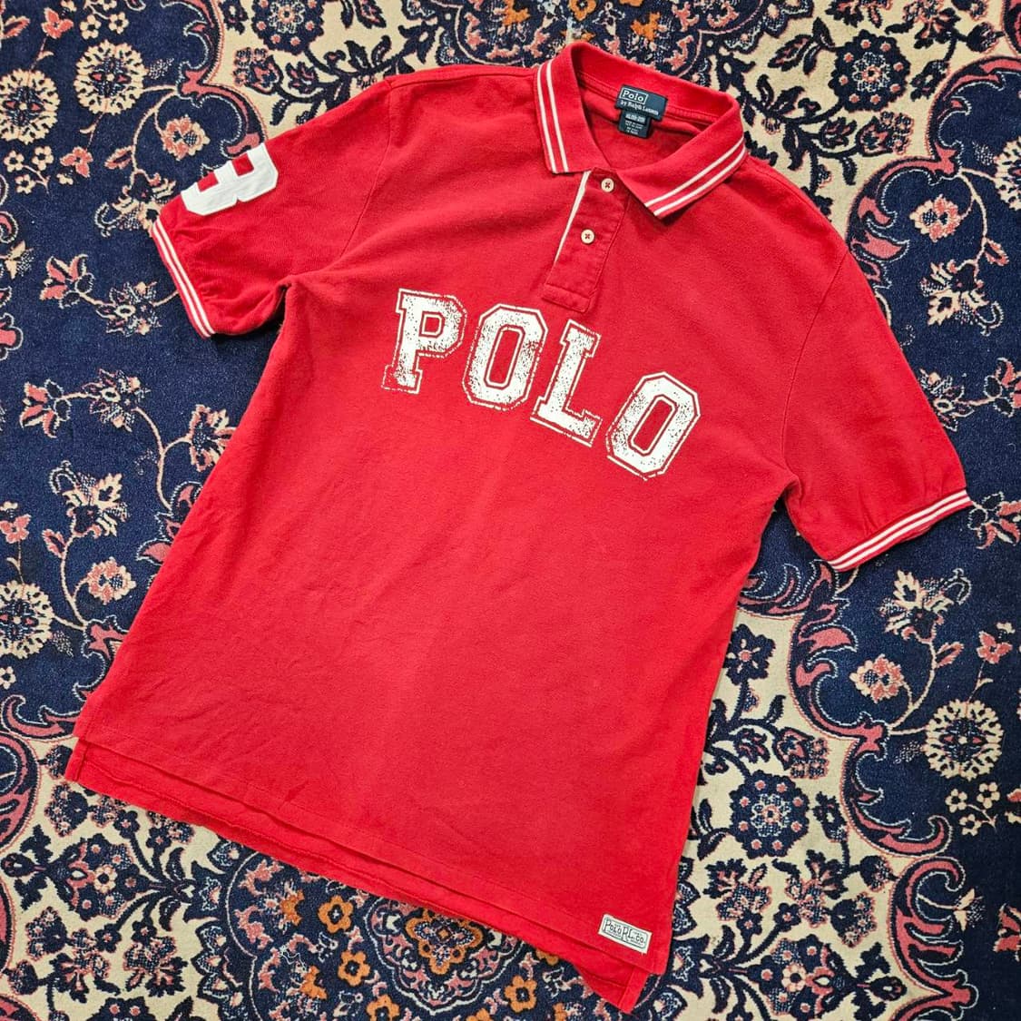 폴로랄프로렌 워싱로고 반팔 카라넥 티셔츠  상품이미지1