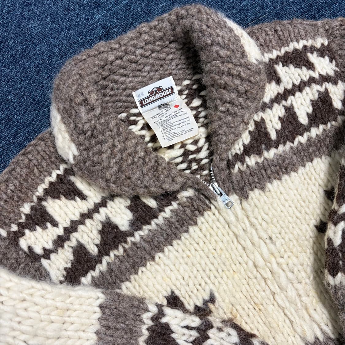 롱하우스 퓨어 울 노르딕 코위찬 집업 상품이미지3