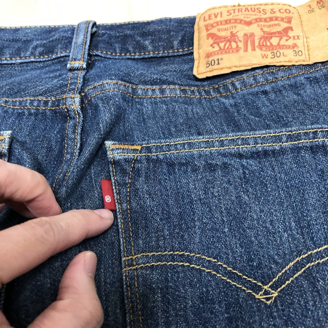 (30) 리바이스 Levi's 501 스트레이트핏 워시드 중청 데님 상품이미지6