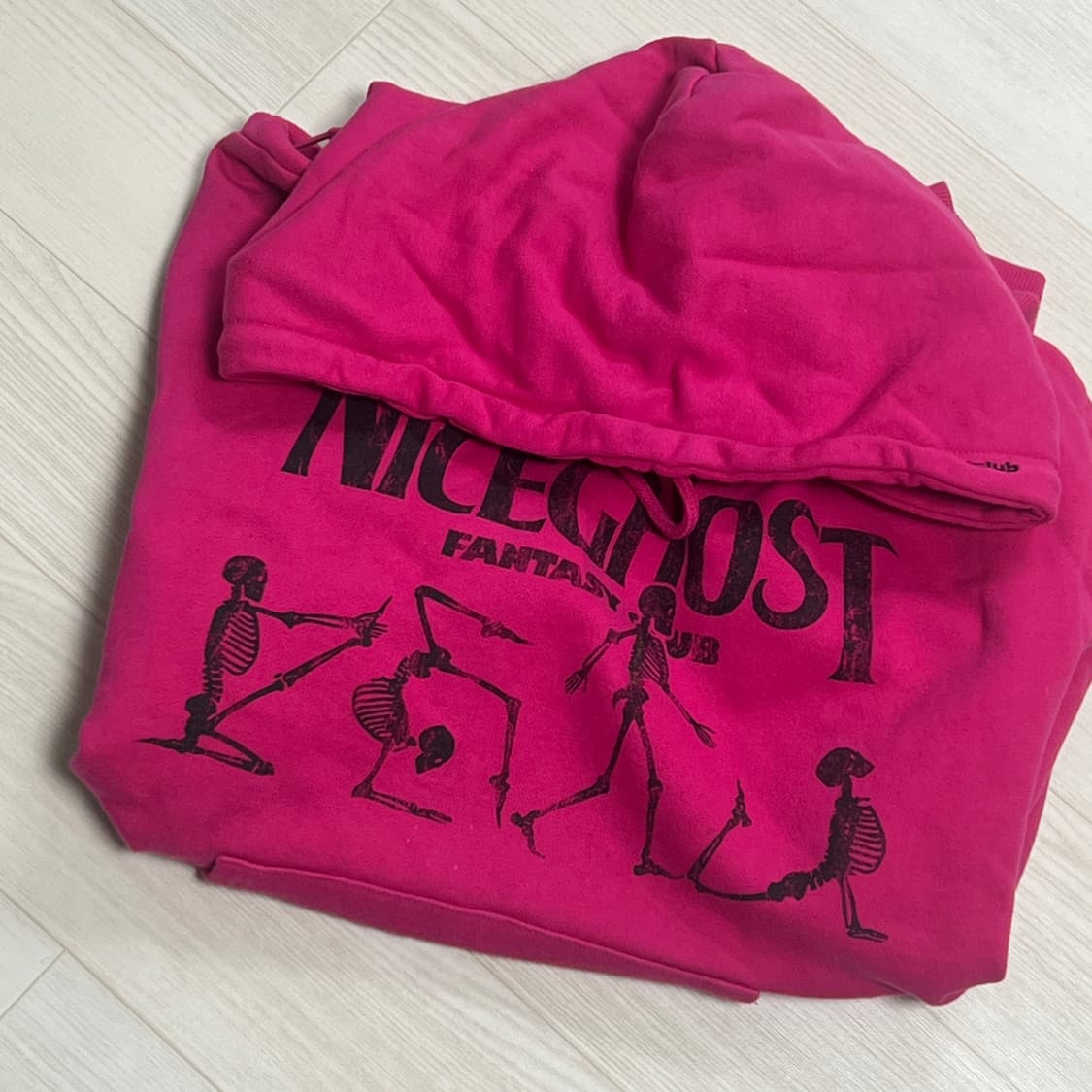 나이스고스트클럽 스켈레톤 후드티 핑크  상품이미지7