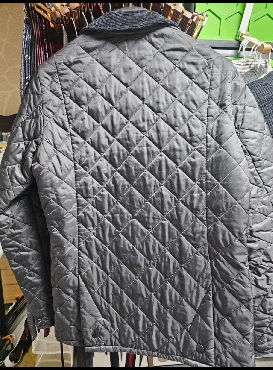 (M)바버 퀄팅 자켓 챠콜 상품이미지2