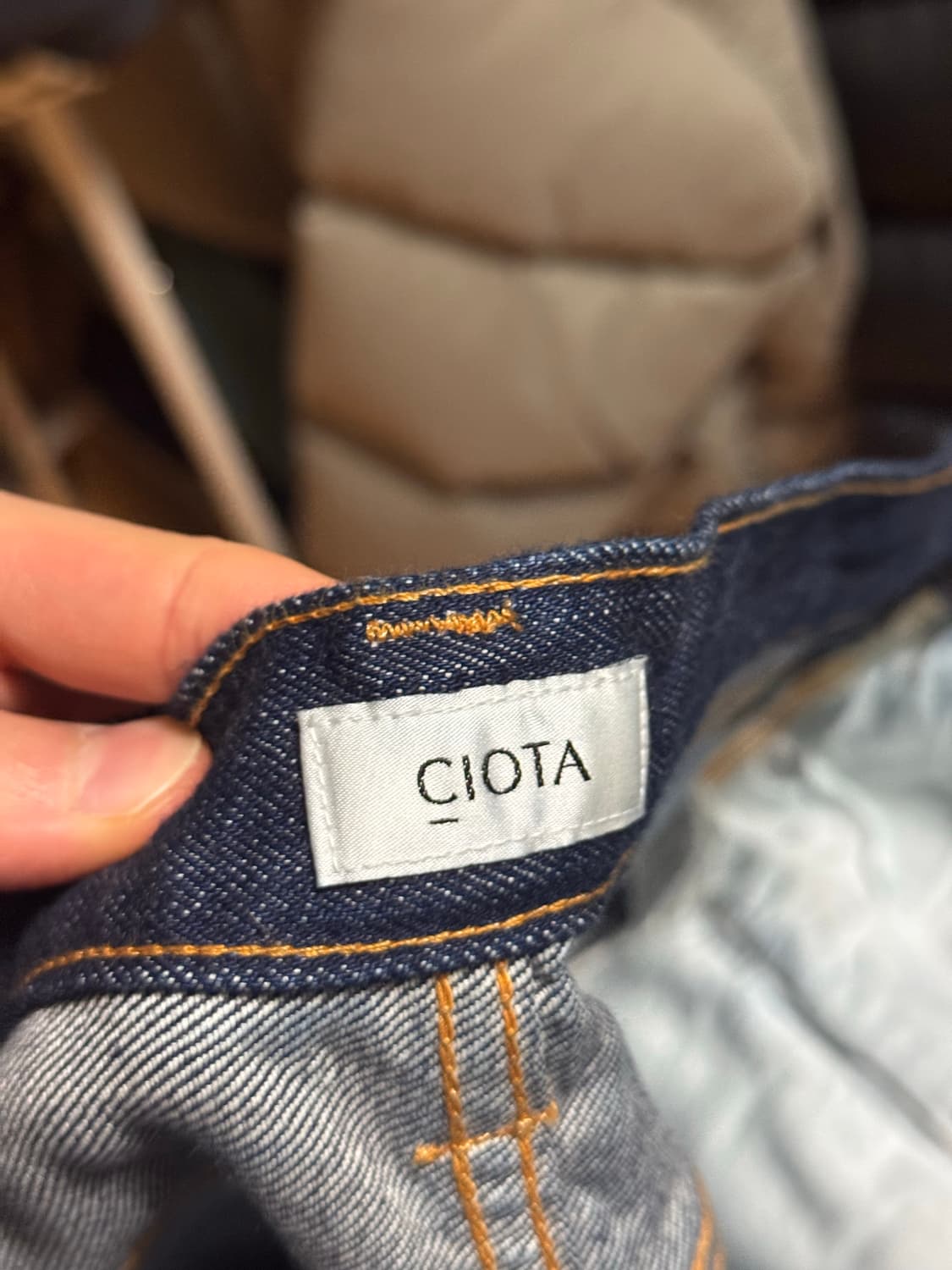 시오타 뉴 테이퍼드 데님 팬츠 네이비 34 상품이미지4