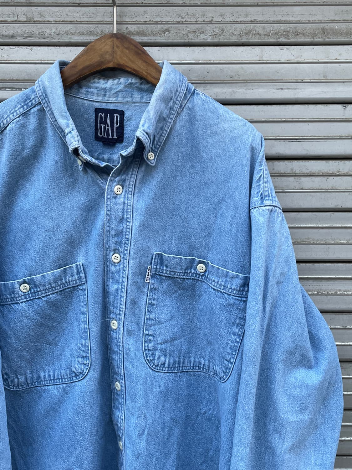 90-00s Old GAP Denim OCBD Shirt 상품이미지4