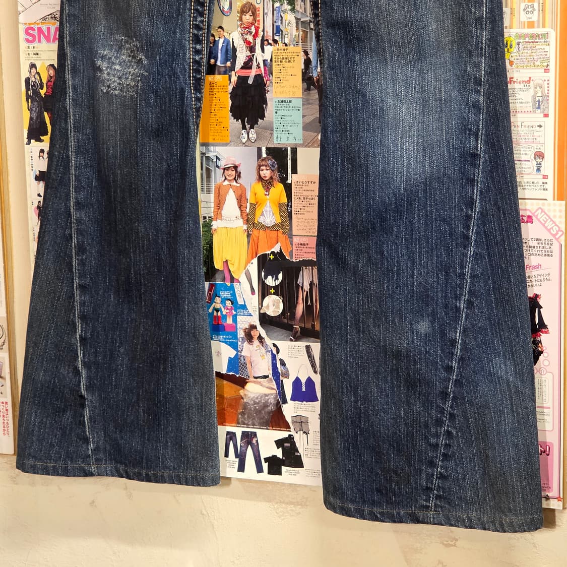 JPN 로우라이즈 데미지 부츠컷 데님 팬츠 상품이미지6