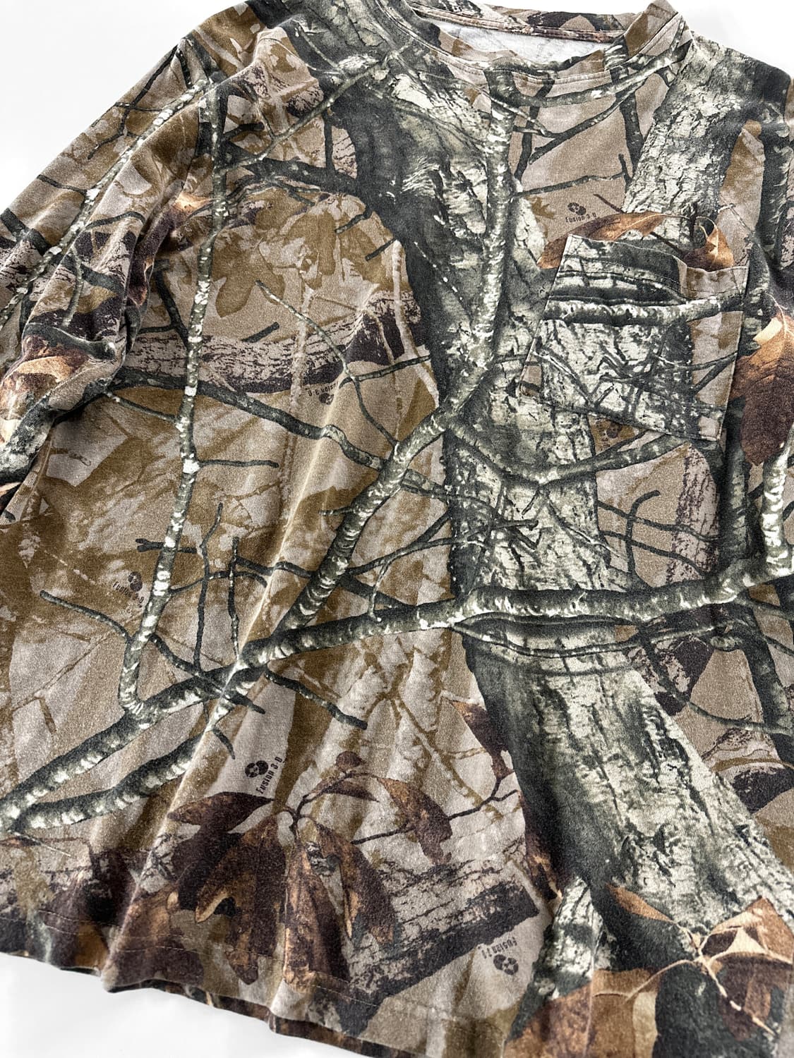 빈티지 리얼 트리 패턴 롱 슬리브 포켓 티 상품이미지6