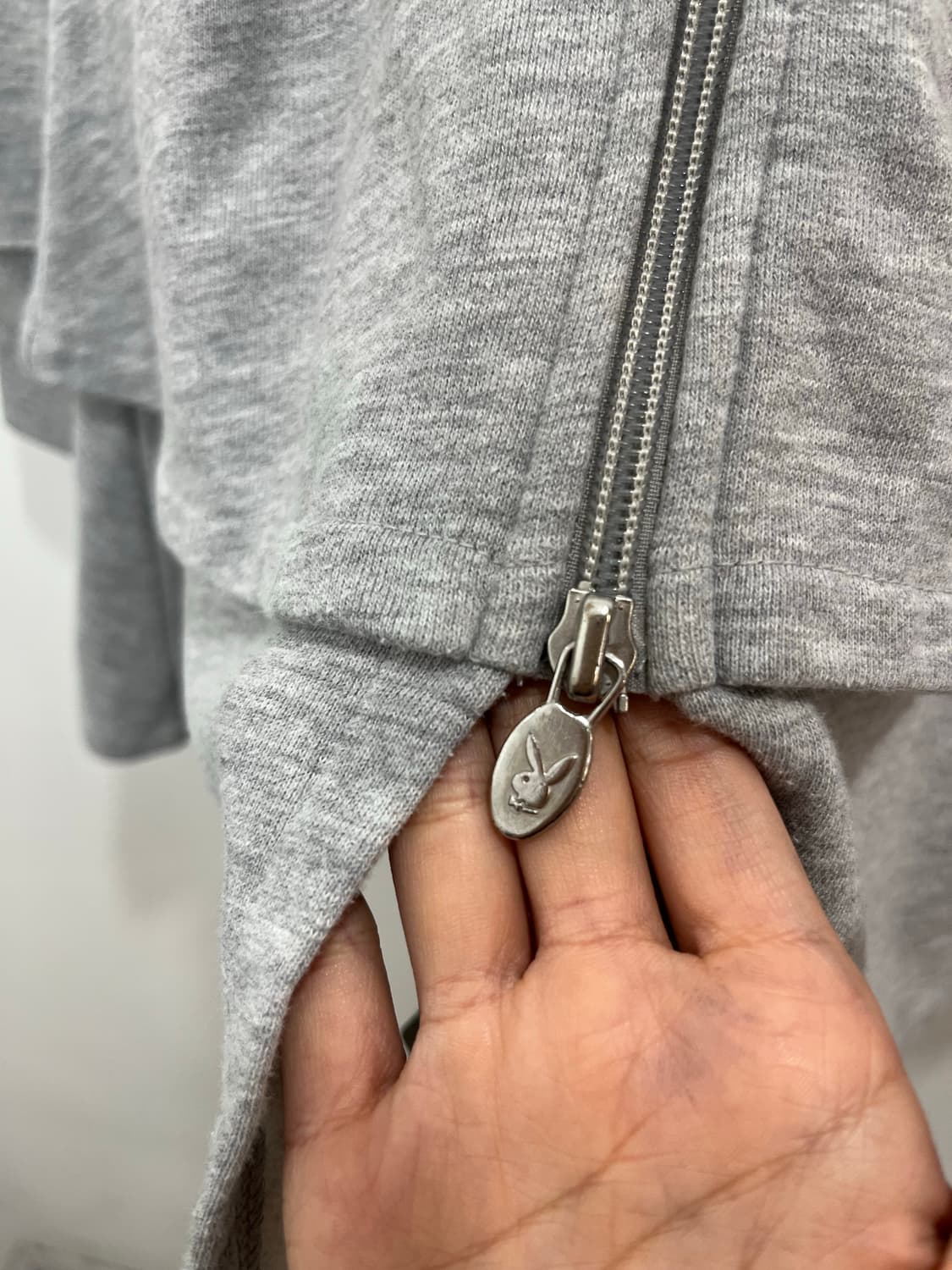 Play boy 로고 자수 캉캉 레이어드 롱후드집업 상품이미지7