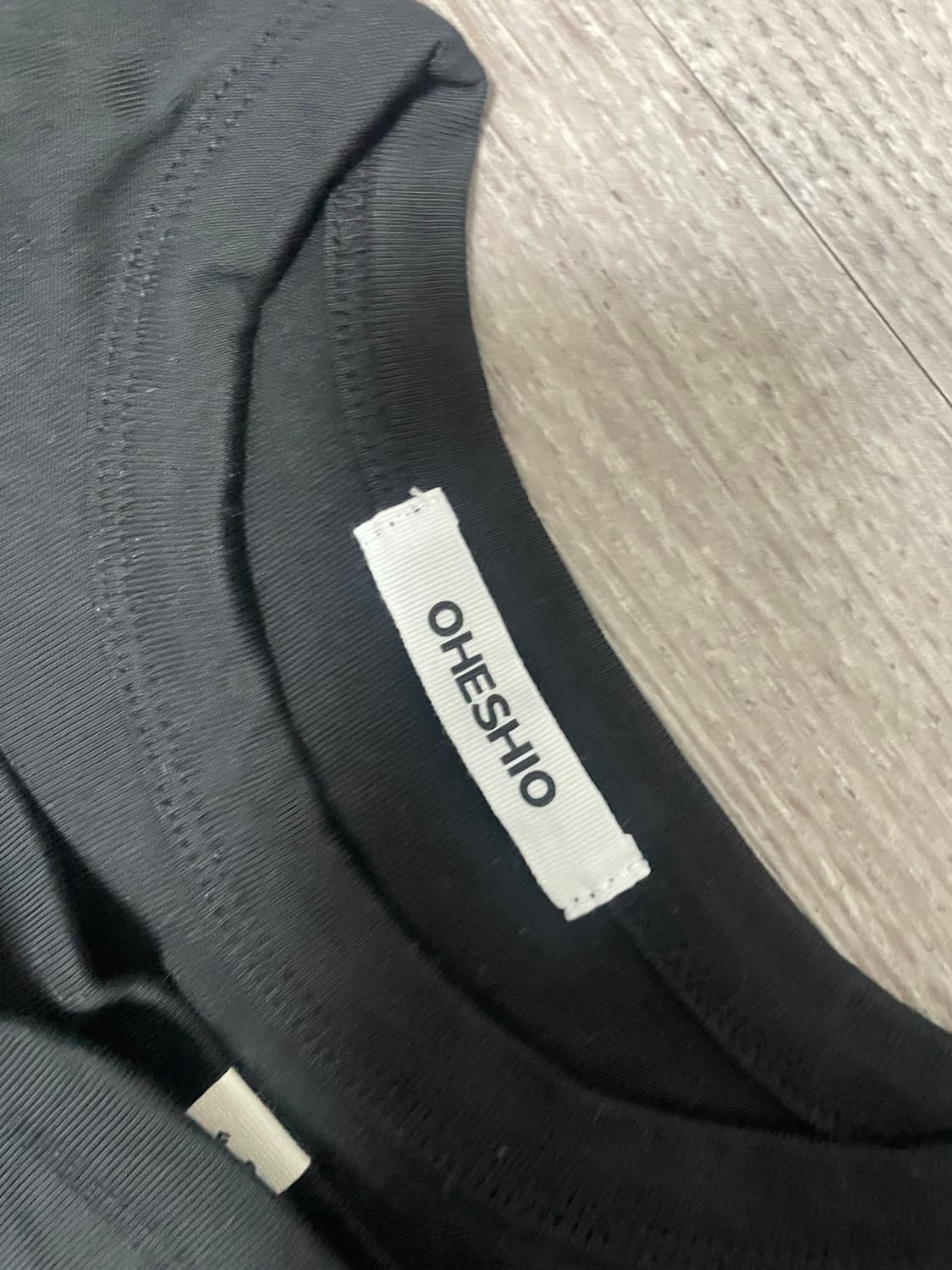 오헤시오 체크 패치 티셔츠 블랙 상품이미지7