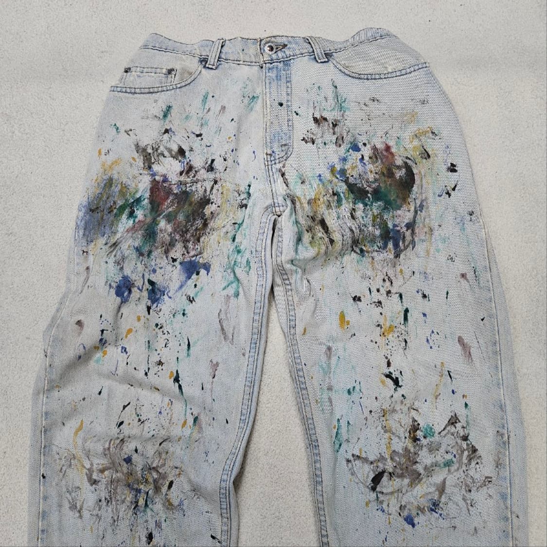 90s 리바이스 실버탭 페인팅 데님 팬츠 31/32 made in usa 상품이미지3