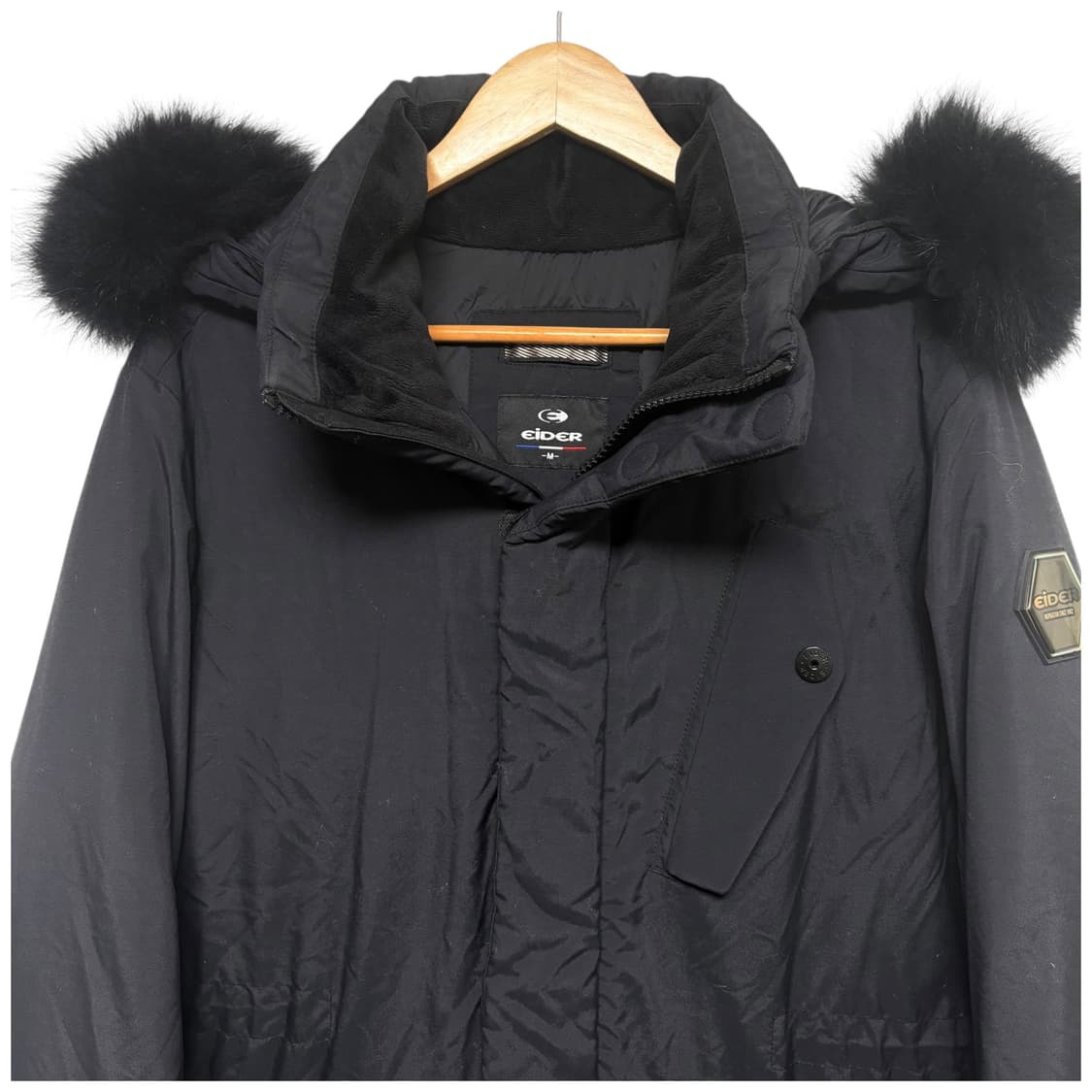 3700 아이더 블랙 라쿤퍼 거위털 구스다운 패딩 상품이미지3