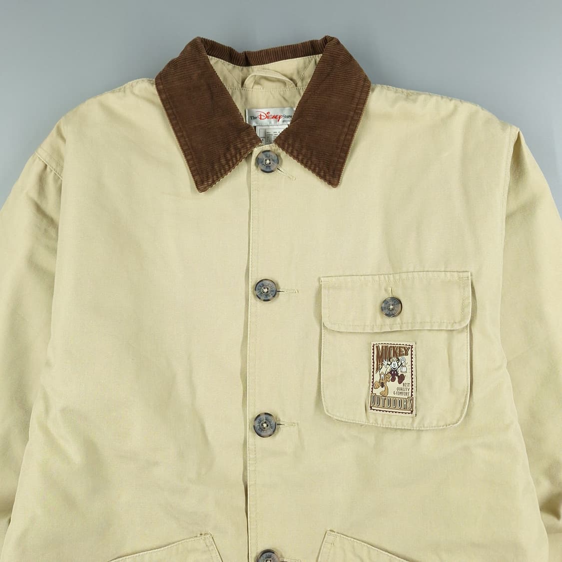 디즈니 00s 베이지 브라운 배색 코듀로이 미키마우스 패디드 캐주얼자켓 상품이미지3