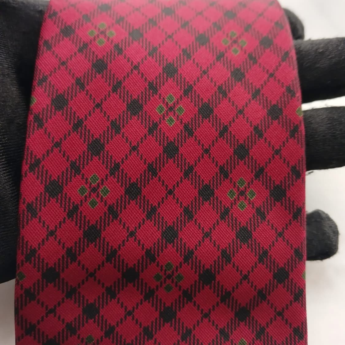 발렌티노 실크 레드 체크 슬림 넥타이 7.7cm A+등급 A18538
 상품이미지7