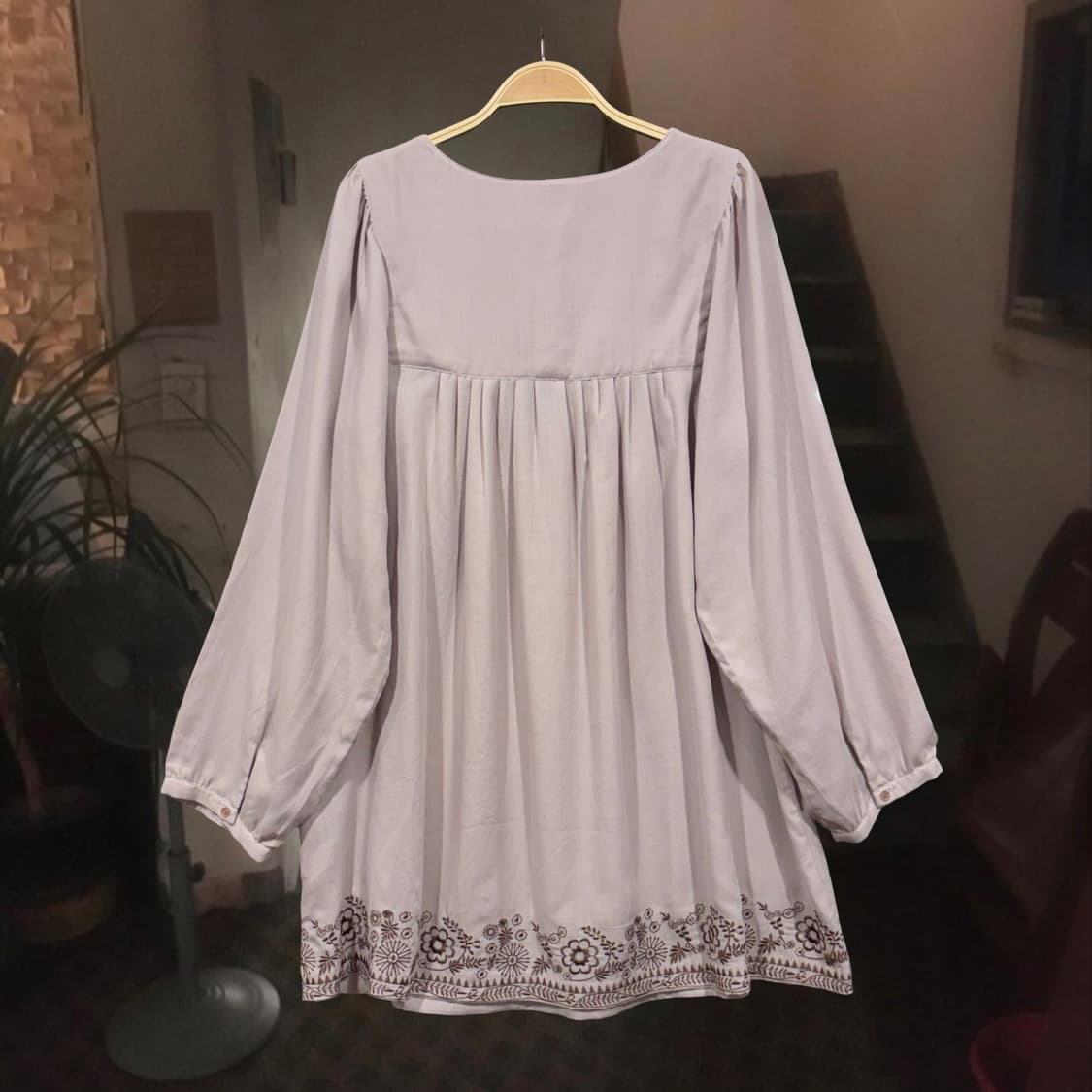 일본 빈티지 인디핑크 루즈핏 자수 모리걸 블라우스 상품이미지3