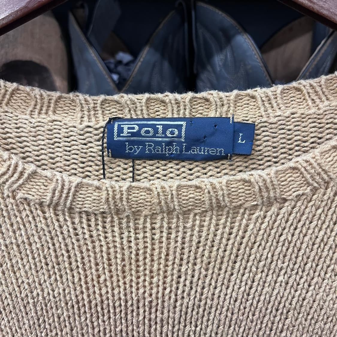 폴로 랄프로렌 스몰 로고 헤비 코튼 니트 스웨터 베이지 상품이미지5