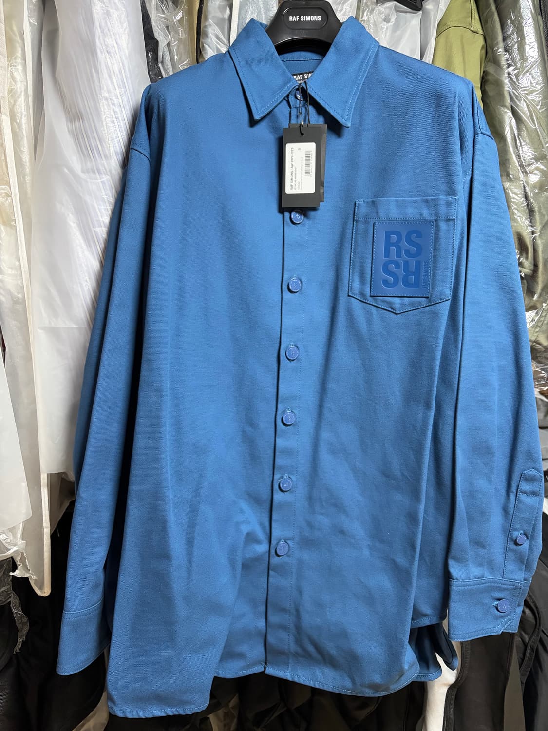 라프시몬스 로고 패치 오버사이즈 데님 셔츠 상품이미지10