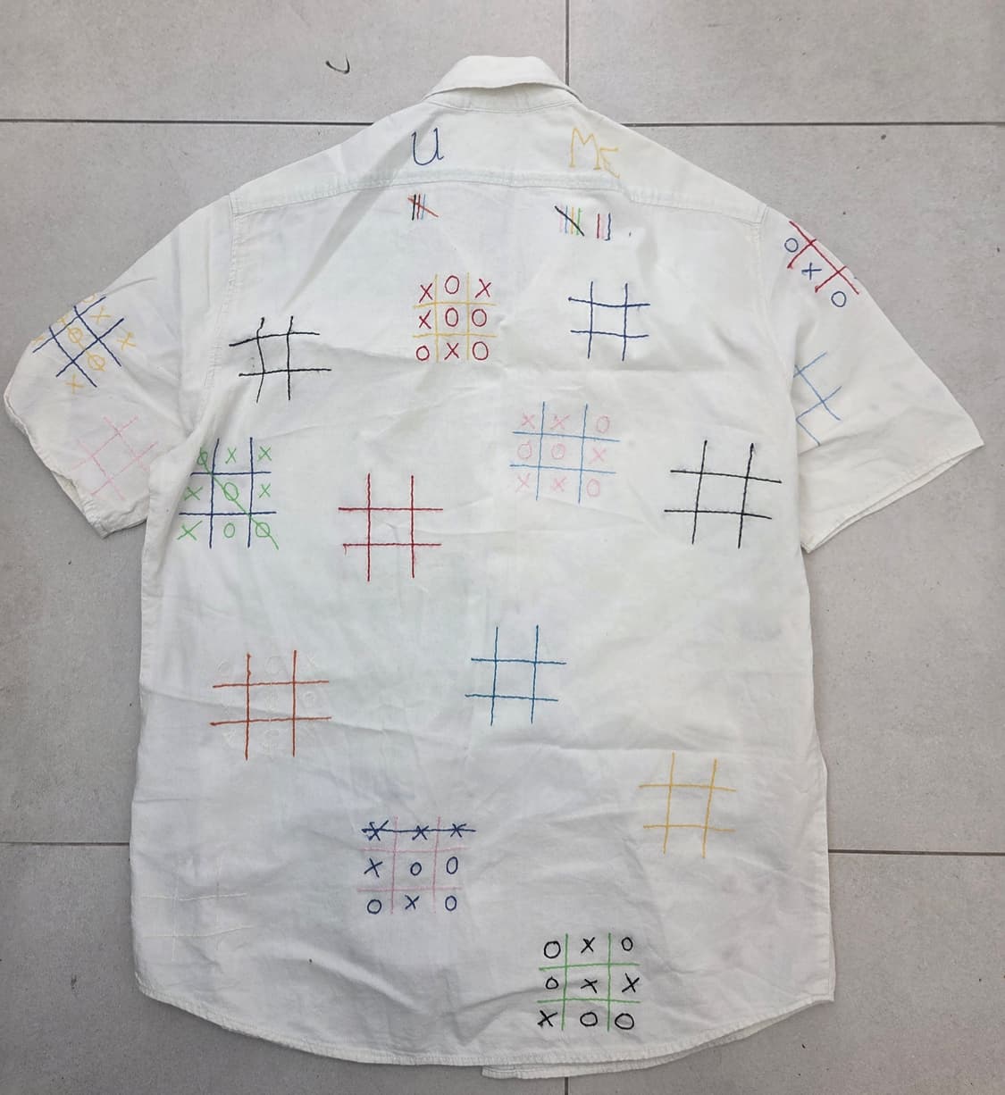 LVC 샴브레이 자수 하프 셔츠 상품이미지4