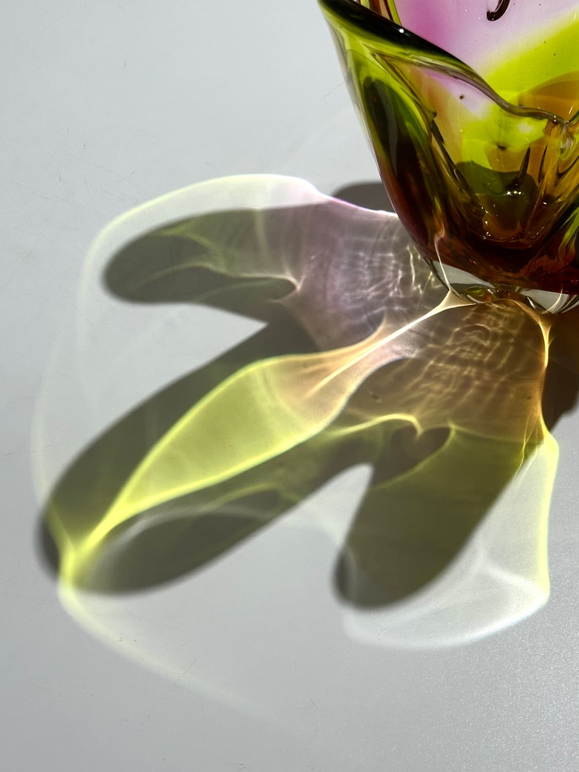 일본 빈티지 이와츠 아트글라스 멀티 컬러 화병 상품이미지7