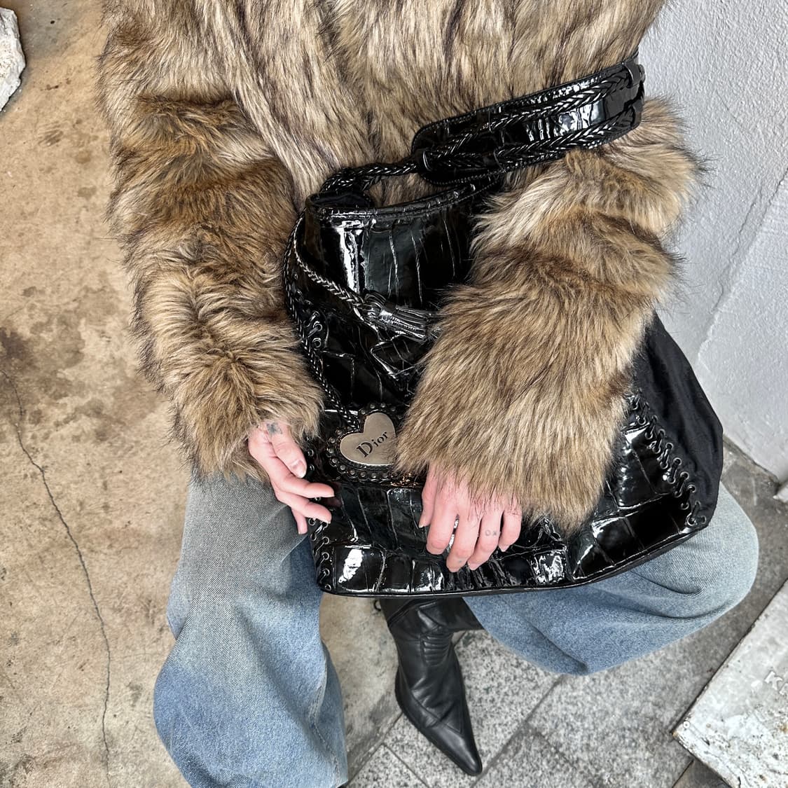 2007 아카이브 디올 라지 디오리시모 엠보싱 코셋 토트백 상품이미지8