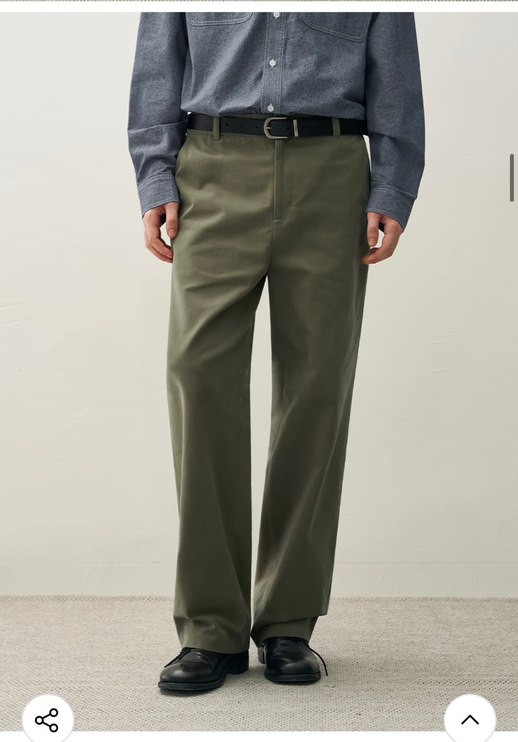 (새상품)(L)[패션플래닛X드로우핏] 세미 와이드 치노 팬츠 KHAKI 상품이미지4