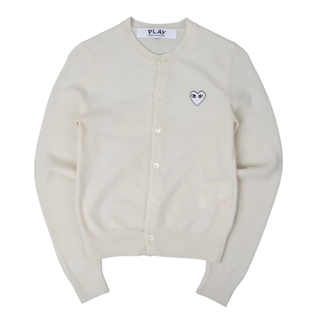 꼼데가르송 24ss 아이보리 화이트 와펜 가디건 상품이미지1