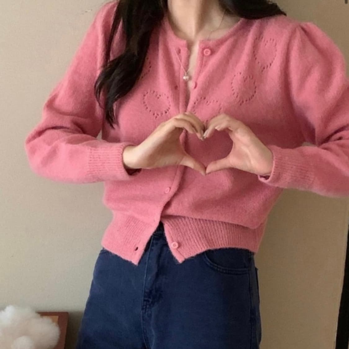 피터앤웬디(peterandwendy) 하트 뿅뿅가디건 프리사이즈 새상품 상품이미지4