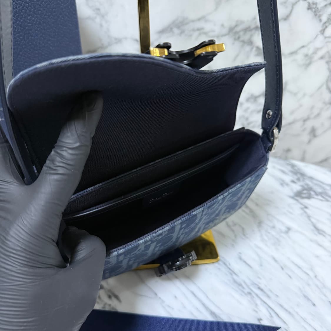 디올x데님 티어스 오블리크 새들 미니 플랩 크로스백 메신저백 상품이미지6