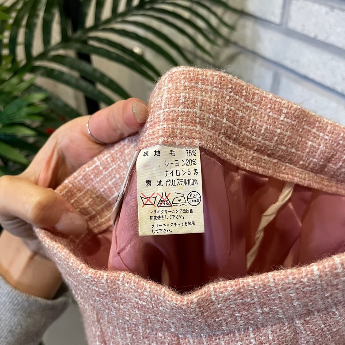 JPN VINTAGE 미니 스커트 사이드 지퍼 트위드 디테일 핑크 상품이미지6