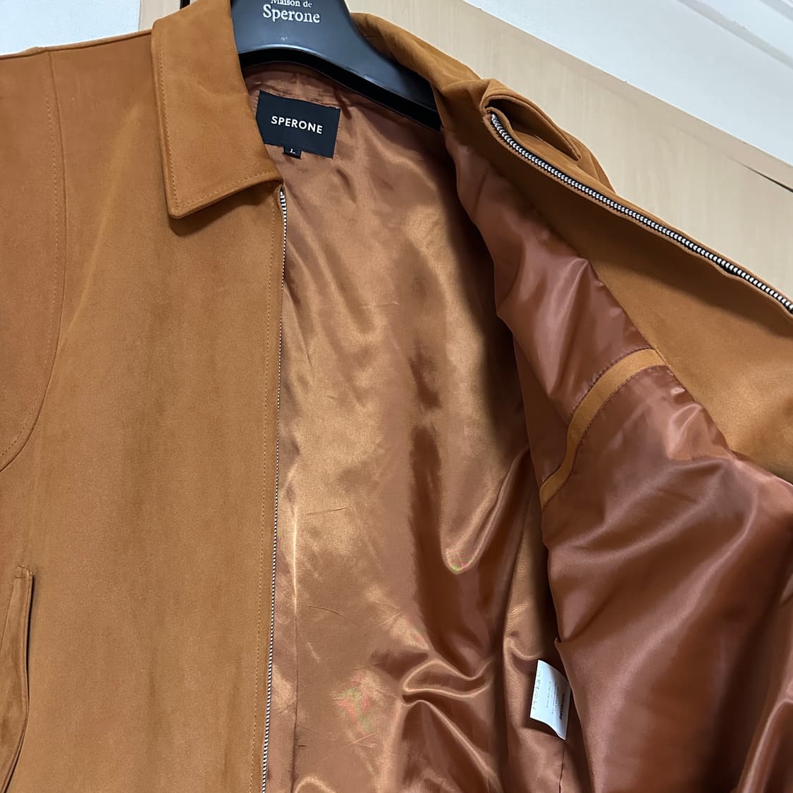 SPERONE 스페로네 스웨이드 블루종 자켓 브라운 L 상품이미지4