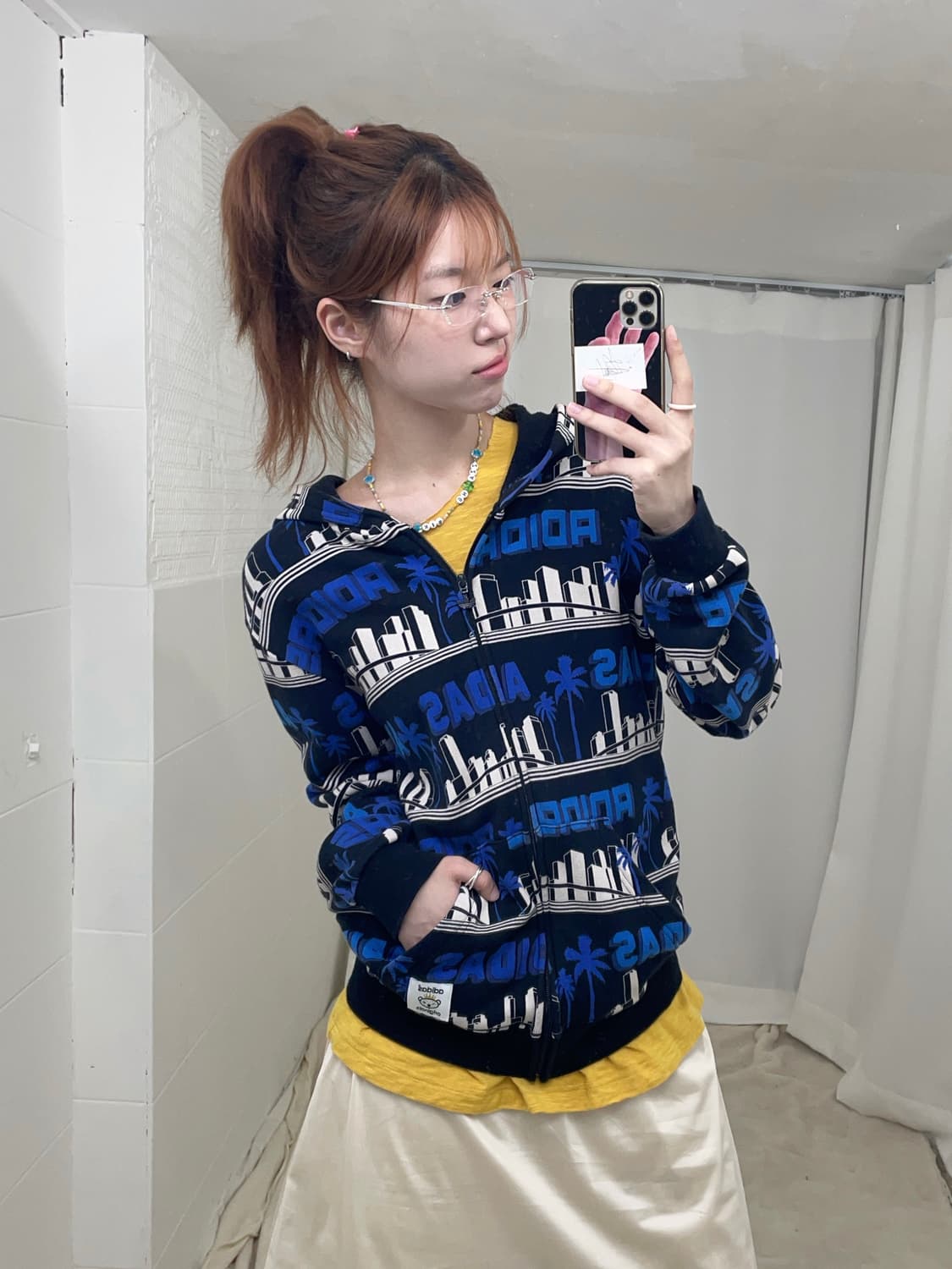 아디다스 오리지날 블루 야자수 후드집업 상품이미지2