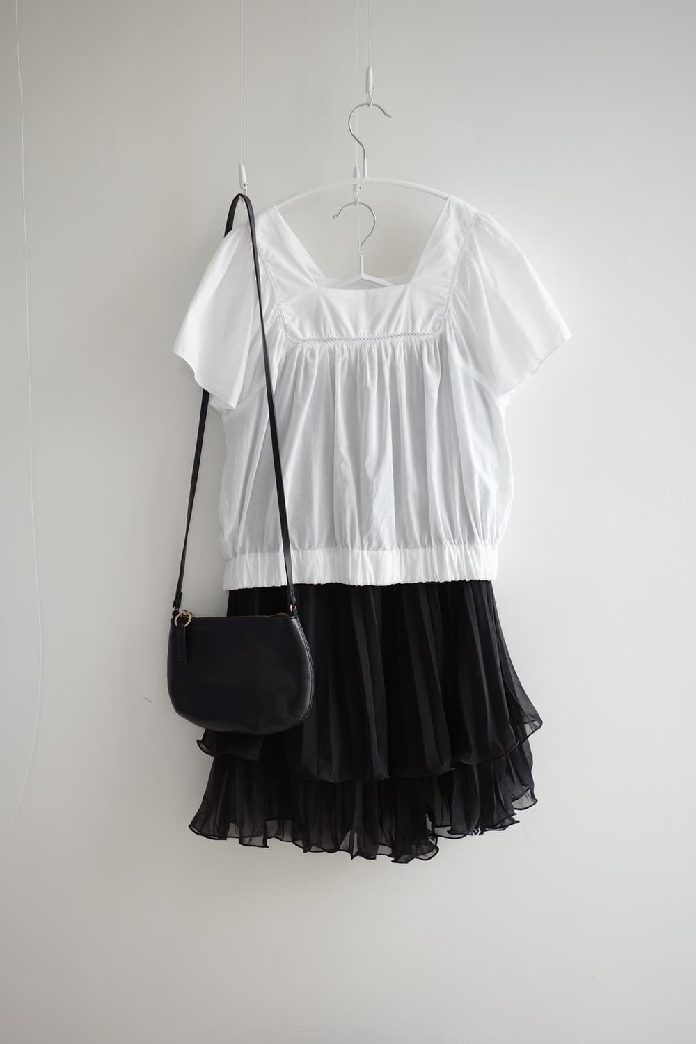 Vintage white shirring blouse 상품이미지3