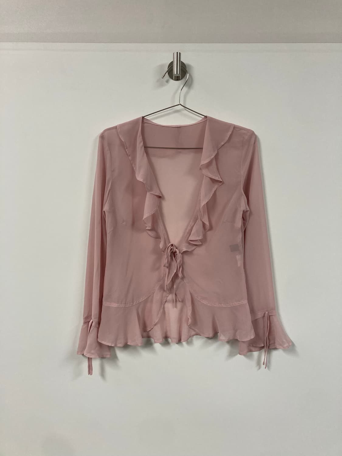 프릴 리본 블라우스 가디건 상품이미지3