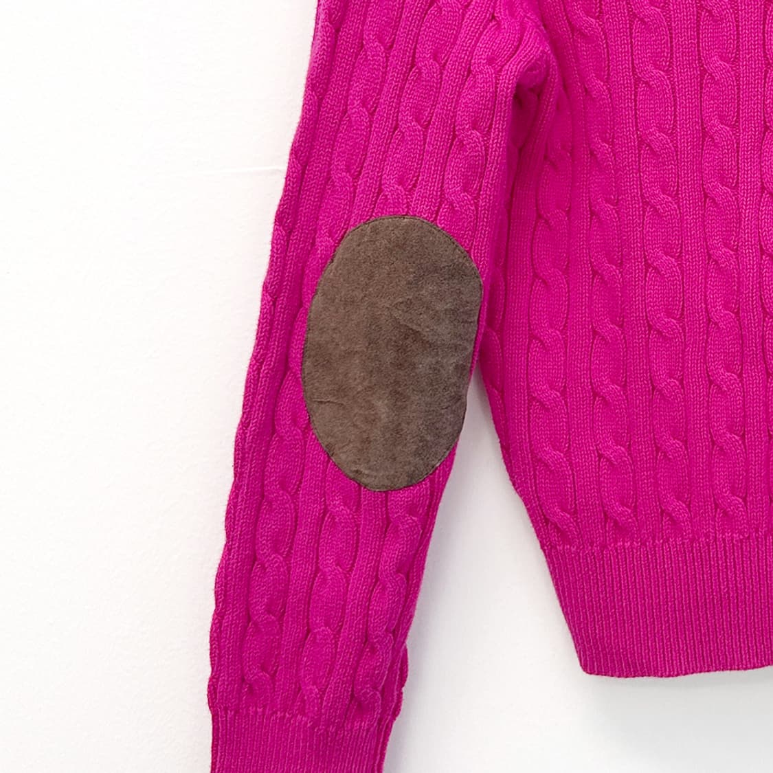 폴로 랄프로렌 여성 헨리넥 케이블 니트 꽈배기 스웨터 핑크 상품이미지5