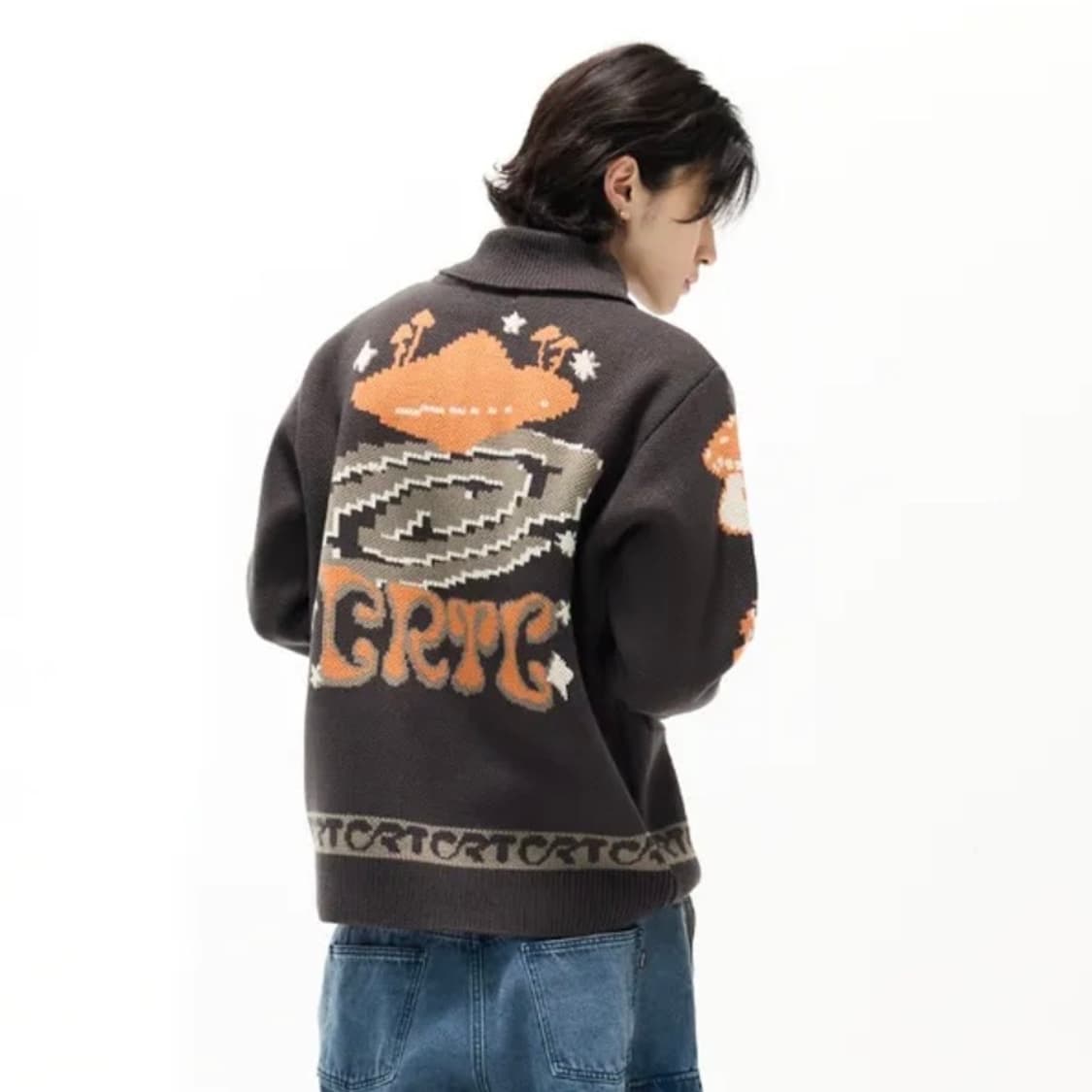 크리틱 ALEIN SHAWL 칼라 가디건 차콜(미사용품) 상품이미지4