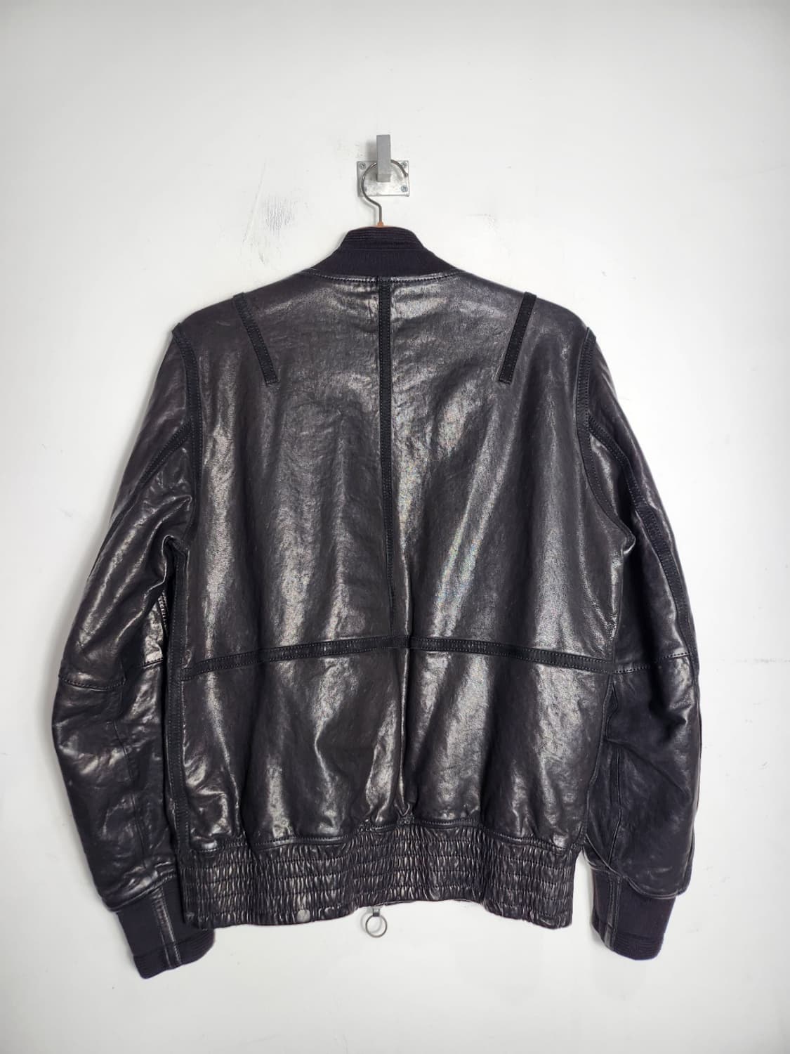 본 램스킨 고트스킨 믹스 가죽 블루종 상품이미지6